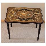 MB - Vintage Petite Side Table - Inlaid Floral Marquetry