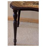 MB - Vintage Petite Side Table - Inlaid Floral Marquetry