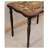 MB - Vintage Petite Side Table - Inlaid Floral Marquetry