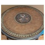 ML - Round Accent Table With Inlaid Top