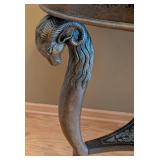 ML - Round Accent Table With Inlaid Top