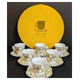 MB - CC & T Butterfly Demitasse Set - Service for Six