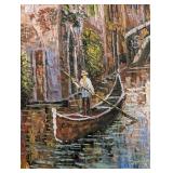LR - Framed Reproduction Oil Painting - Venice Canal Scene