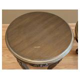 MB - Pair of Carved Wood Side Tables