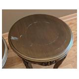 MB - Pair of Carved Wood Side Tables