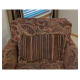 LR - Pier 1 Armchair & Matching Paisley Pattern Ottoman