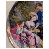 ML - Framed Portrait Plates - Pair in Ornate Gold Frames