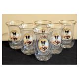 Vintage Persian Tea Classes / Vintage Qajar Style Glasses Featuring a Portrait of Naser al-Din Shah