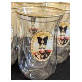 Vintage Persian Tea Classes / Vintage Qajar Style Glasses Featuring a Portrait of Naser al-Din Shah