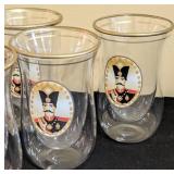 Vintage Persian Tea Classes / Vintage Qajar Style Glasses Featuring a Portrait of Naser al-Din Shah