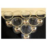 Vintage Persian Tea Classes / Vintage Qajar Style Glasses Featuring a Portrait of Naser al-Din Shah