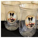 Vintage Persian Tea Classes / Vintage Qajar Style Glasses Featuring a Portrait of Naser al-Din Shah