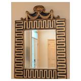 K - Gold & Black Wall Mirror - Greek Key Frame