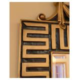 K - Gold & Black Wall Mirror - Greek Key Frame