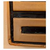 K - Gold & Black Wall Mirror - Greek Key Frame