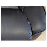 LR - Black Leather Rolling Office Chair, Adjustable Height