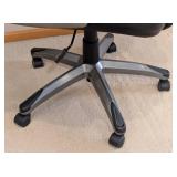 LR - Black Leather Rolling Office Chair, Adjustable Height