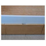 ML - Twin Bed Frame with Under-Bed Drawers - White Frame & Natural Wood Top, 41.5 x 78 in