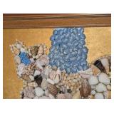 ML - Seashell Wall Art - Framed Painted Mosaic on Gold Background