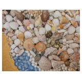 ML - Seashell Wall Art - Framed Painted Mosaic on Gold Background