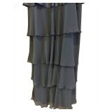 LL - Potral Navy Blue Tiered Evening Dress - Size 14, 100% Polyester
