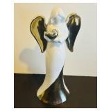 LLB - Star Wonder Angel Figurine Decoration - White Ceramic with Silver Wings
