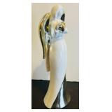 LLB - Star Wonder Angel Figurine Decoration - White Ceramic with Silver Wings
