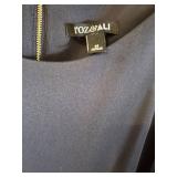 LL - Roz & Ali Navy Sleeveless Dress - Zipper Back, Circle-Print Skirt, Size M