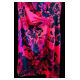 LL - Earthnected Apparel Floral Satin Dress - Pink/Navy - Size 14