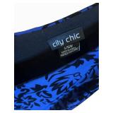 LL - City Chic Blue Lace-Overlay Dress - Sleeveless V-Neck - Size 14
