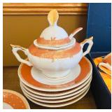 BR1 - Imperial MA.T Imperial Porcelain Tea Set - Teapot, Sugar Pot, 6 Cups & Saucers, Plates