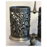 BR1 -Vintage Silver Plated Holder / Vintage Silver Plated Salt and Pepper / Wine Stand