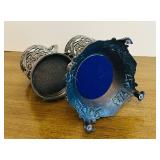 BR1 -Vintage Silver Plated Holder / Vintage Silver Plated Salt and Pepper / Wine Stand