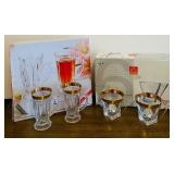 BR1 - RCR Fusion Tea Cups - 6-Piece Glass Set with Gold Rim - Made in Italy