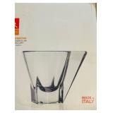 BR1 - RCR Fusion Tea Cups - 6-Piece Glass Set with Gold Rim - Made in Italy