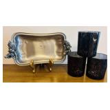 BR1 - Pedrini 7-Piece Deluxe Chrome Wine Gift Set - 12-in Tray