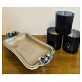 BR1 - Pedrini 7-Piece Deluxe Chrome Wine Gift Set - 12-in Tray