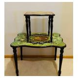 LL - Two-Piece Nesting Tables - Floral Inlay