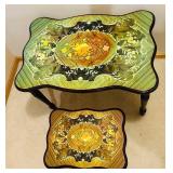 LL - Two-Piece Nesting Tables - Floral Inlay
