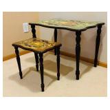 LL - Two-Piece Nesting Tables - Floral Inlay