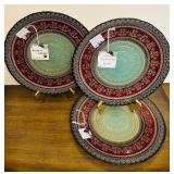 BR1 - The Art of Tabletop - 13-Inch Turkish Decorative Plates - Set of 3 - Handmade in Turkey