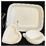 BR1 - Taste-ology Porcelain White Dinnerware - Pitcher, Bowls, Heart Dishes, Spiked Bowl