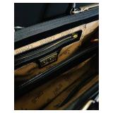 BR1 - Zanetti Striped Black & White Patent Leather Handbag