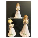 BR1 - Enesco Growing Up Birthday Girls Figurines (Lot of 3)