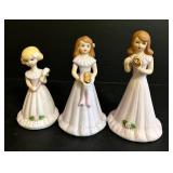 BR1 - Enesco Growing Up Birthday Girls Figurines (Lot of 3)