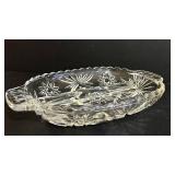 BR1 - Crystal Cut Glass Bowls & Brass Pedestal Compote - 6-Piece Set