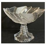BR1 - Crystal Cut Glass Bowls & Brass Pedestal Compote - 6-Piece Set