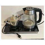 BR1 - Golden Star Imports Unique Touch Electric Kettle 1.7L Glass & Gooseneck Teapot - 2-Piece Set