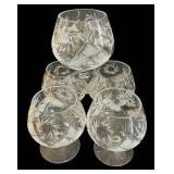 BR1 - Crystal Glassware Set with Ice Bucket & Decanter - Etched Goblets, Shot Glasses (4 in tall)