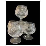 BR1 - Crystal Glassware Set with Ice Bucket & Decanter - Etched Goblets, Shot Glasses (4 in tall)
